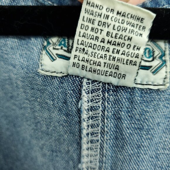 Vintage Amilano Collection Denim Jumper Dress M Zip Up Cargo Pockets Pockets - Picture 12 of 12